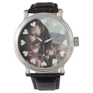 Reloj De Pulsera Plantilla de imagen de foto de nombre personalizad