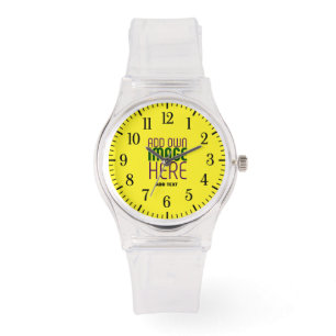 RELOJ DE PULSERA PLANTILLA DE TEXTO DE IMAGEN AMARILLA CLARA EDITAB