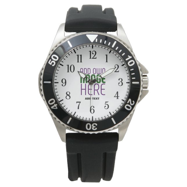 RELOJ DE PULSERA PLANTILLA DE TEXTO DE IMAGEN BLANCA SIMPLE EDITABL (Anverso)