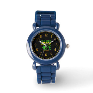 RELOJ DE PULSERA PLANTILLA DE TEXTO DE IMAGEN NEGRA SENCILLA EDITAB