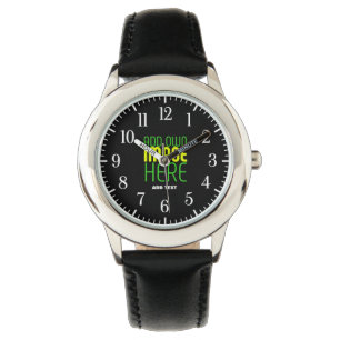 RELOJ DE PULSERA PLANTILLA DE TEXTO DE IMAGEN NEGRA SENCILLA EDITAB