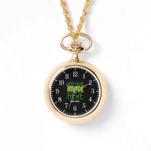 RELOJ DE PULSERA PLANTILLA DE TEXTO DE IMAGEN NEGRA SENCILLA EDITAB