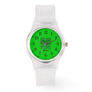 RELOJ DE PULSERA PLANTILLA DE TEXTO DE IMAGEN VERDE LIMA CLARA MONA