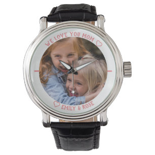 Reloj De Pulsera Plantilla fotográfica infantil Cute te amamos mamá