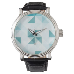 Reloj De Pulsera Plantilla geométrica abstracta azul del fondo