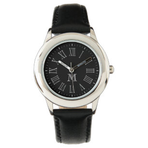 Reloj De Pulsera Plata romana del monograma