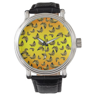 Reloj De Pulsera Plátanos amarillo dorado,
