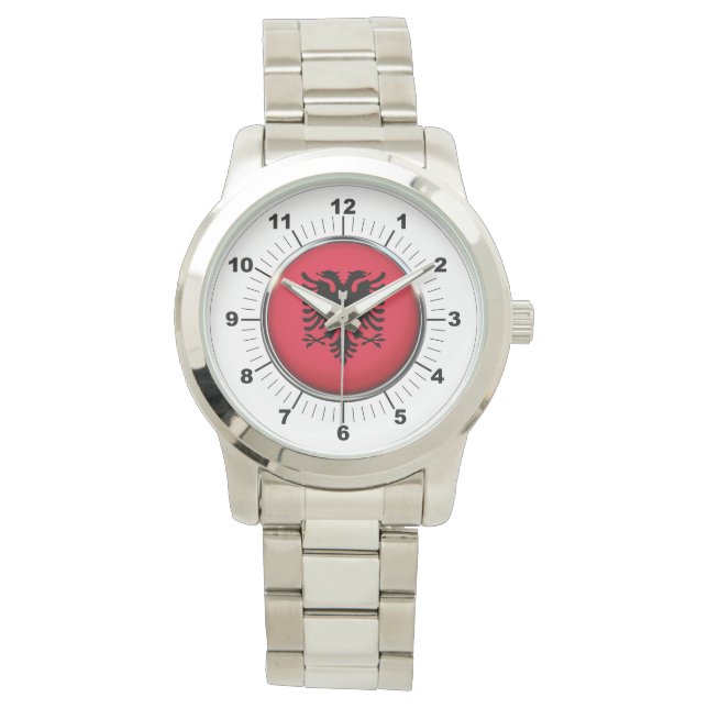 Reloj de pulsera plateado de la bandera de los hom (Anverso)