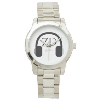 Reloj de pulsera plateado estilo grande unisex