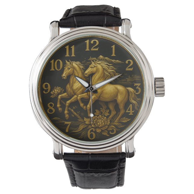 Reloj De Pulsera Plated Gold horse  (Anverso)