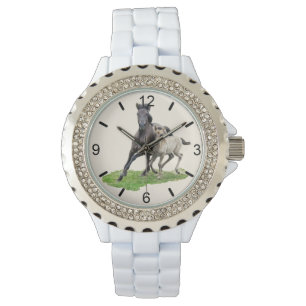 Reloj De Pulsera Plato de dial de la Gallop de la mare de caballo s