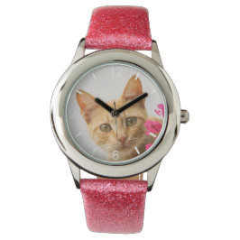 Reloj De Pulsera Plato de marcado para gatos rojos gatos gatitos qu