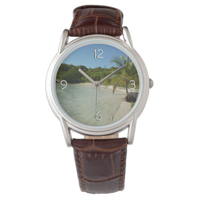 Reloj De Pulsera Playa Antigua Hermoso Paisaje Tropical (Anverso)