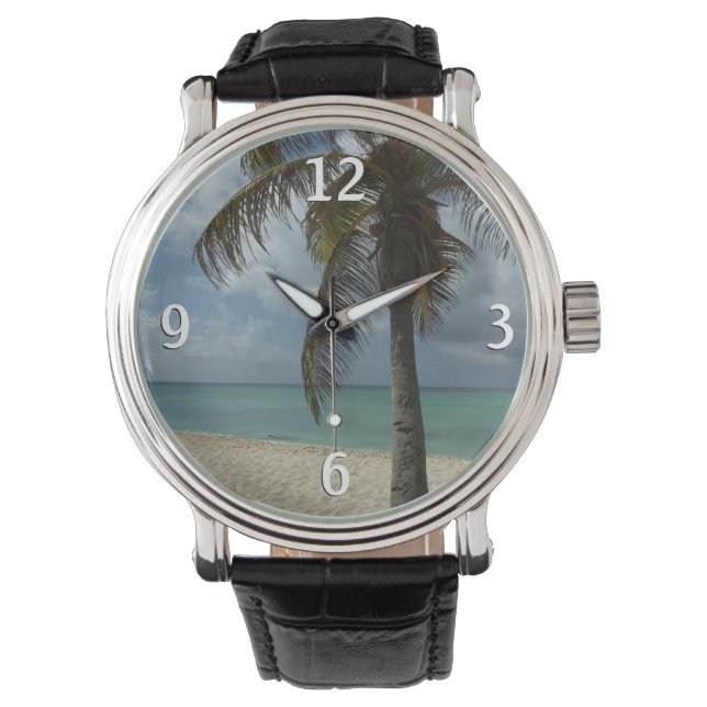 Reloj De Pulsera Playa de Aruba I Bella Escena Natural (Anverso)