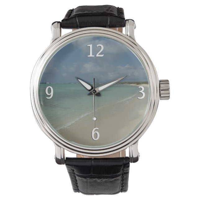 Reloj De Pulsera Playa de Aruba II Bonita Escena Natural (Anverso)