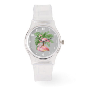 Reloj De Pulsera Playa de flamencos rosados