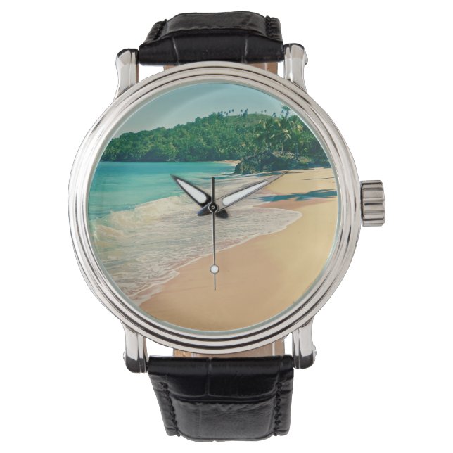 Reloj De Pulsera Playa de Isla Tropical Tranquila (Anverso)