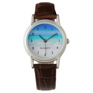 Reloj De Pulsera Playa tropical con un mar turquesa