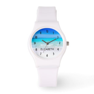 Reloj De Pulsera Playa tropical con un mar turquesa