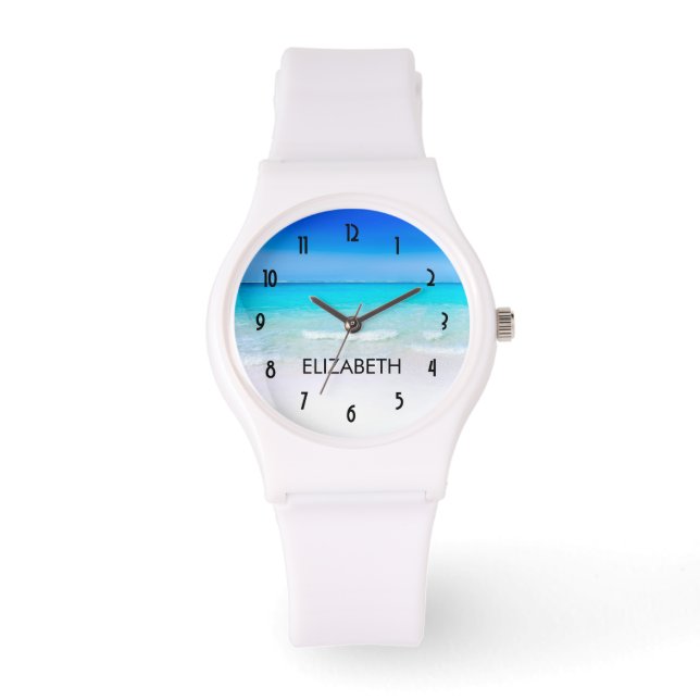 Reloj De Pulsera Playa tropical con un mar turquesa (Anverso)