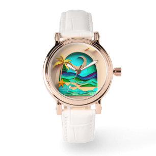 Reloj De Pulsera Playa Tropical De Papercraft 3