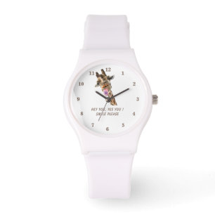 Reloj De Pulsera Playas Giraffe divertida Watch - Texto Personaliza