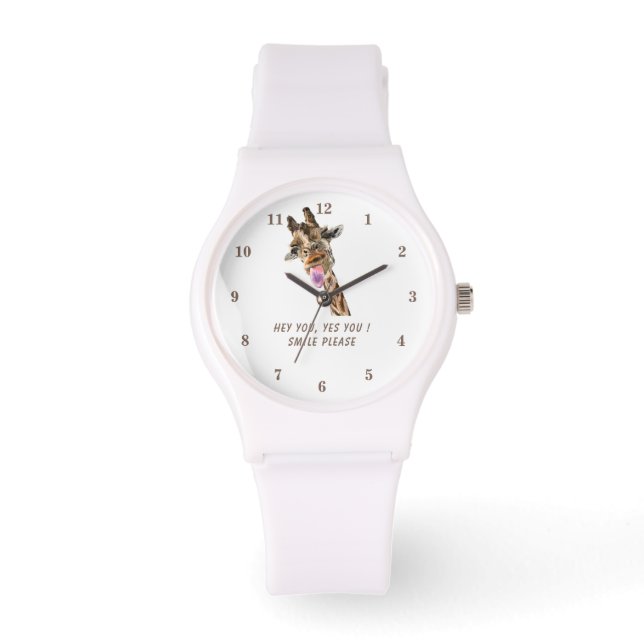 Reloj De Pulsera Playas Giraffe divertida Watch - Texto Personaliza (Anverso)