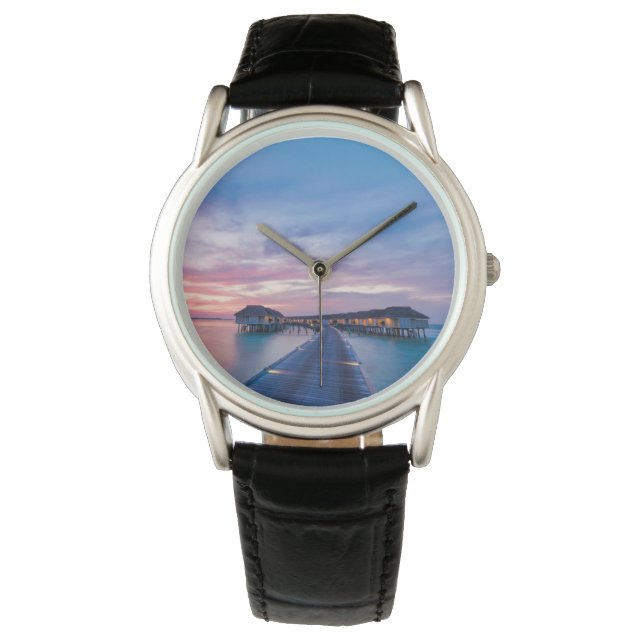 Reloj De Pulsera Playas tropicales | Bungalows Maldivas (Anverso)
