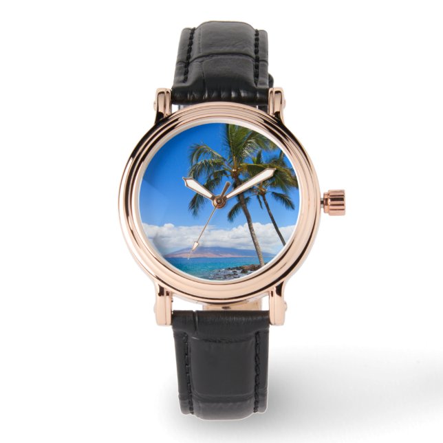 Reloj De Pulsera Playas tropicales | Isla Maui Hawaii (Anverso)