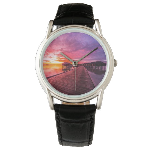 Reloj De Pulsera Playas tropicales | Maldives Sunset (Anverso)