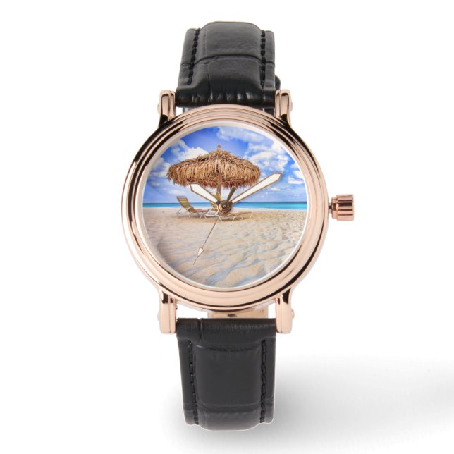 Reloj De Pulsera Playas tropicales | Playa de arena de Aruba (Anverso)