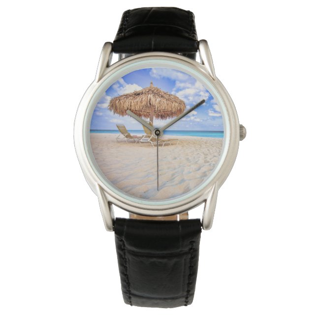 Reloj De Pulsera Playas tropicales | Playa de arena de Aruba (Anverso)