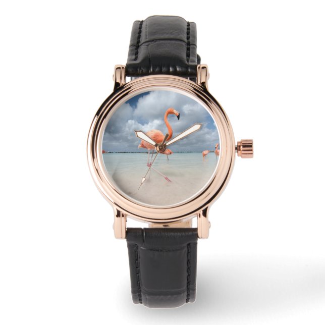 Reloj De Pulsera Playas tropicales | Playa Flamingos, Aruba (Anverso)