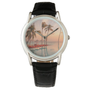Reloj De Pulsera Playas tropicales Playa y piscina tropical de Ma