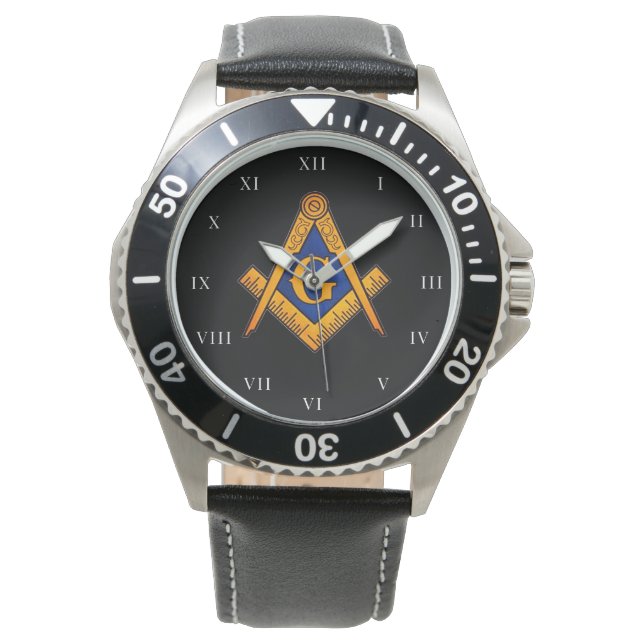 Reloj De Pulsera Plaza Freemason y Masónica de Caridad Compass (Anverso)