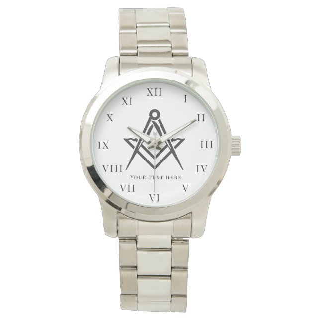 Reloj De Pulsera Plaza Freemason y Masónica de Caridad Compass (Anverso)
