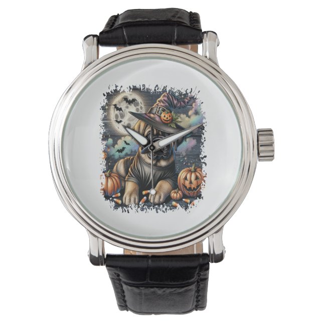 Reloj De Pulsera Plaza Mastiff Dog Halloween (Anverso)