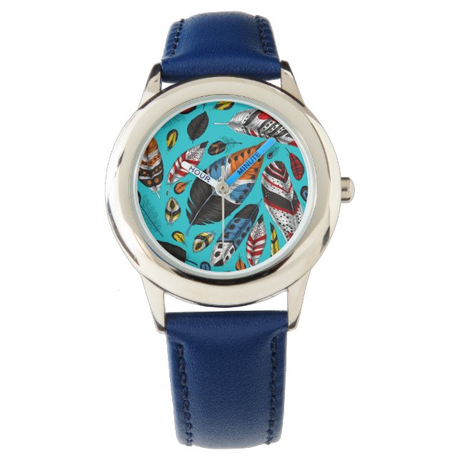 Reloj De Pulsera Plumas coloridas (Anverso)