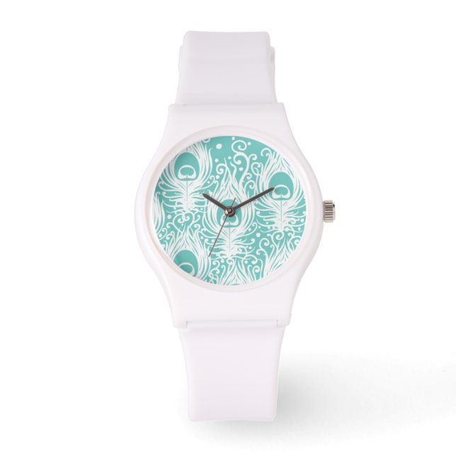 Reloj De Pulsera Plumas de pavo real blandas (Anverso)