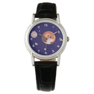 Reloj De Pulsera Plutón del Planeta Pingüino de Kawaii