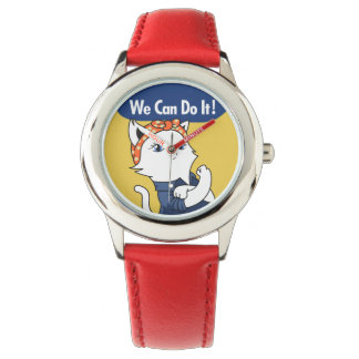 Reloj De Pulsera ¡Podemos Hacerlo! El gato blanco Rosie the Riveter