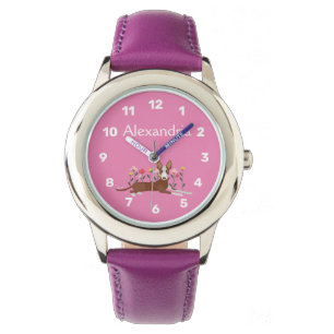 Reloj De Pulsera Podenco Dog Floral Girona Pink personalizado
