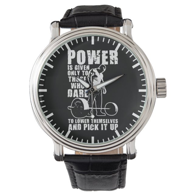 Reloj De Pulsera PODER - Motivación de la construcción de cuerpos (Anverso)