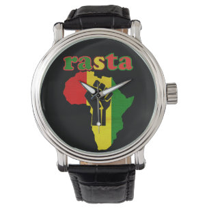 Reloj De Pulsera Poder negro de Rasta sobre África