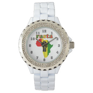 Reloj De Pulsera Poder negro de Rasta sobre África