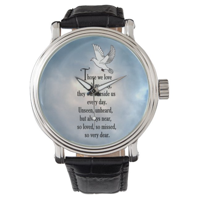Reloj De Pulsera Poema de pájaro "tan querido" (Anverso)