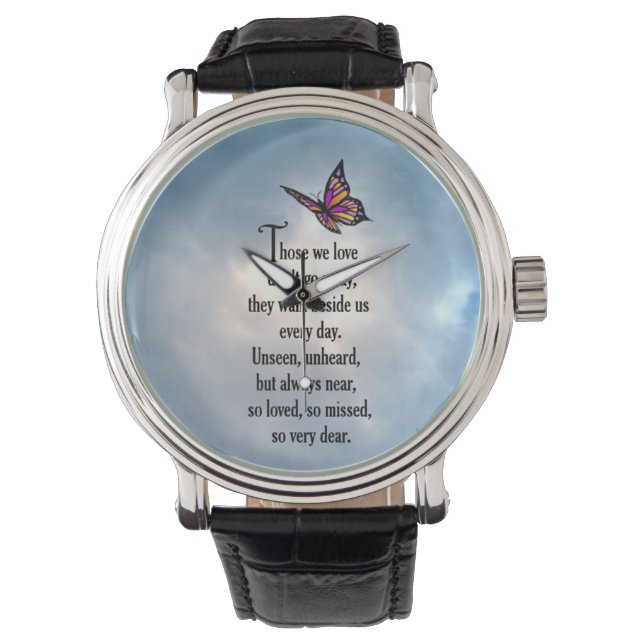 Reloj De Pulsera Poema "tan querido" de mariposa (Anverso)