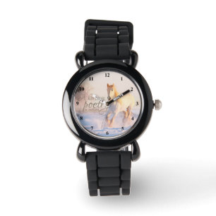Reloj De Pulsera Poesía de la cita del caballo blanco en nieve del