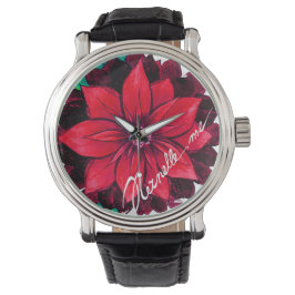 Reloj De Pulsera POINSETTIA CLÁSICO en ROJO