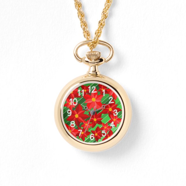 Reloj De Pulsera Poinsettias (Anverso)
